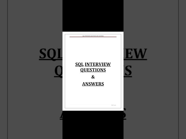 SQL interview question 