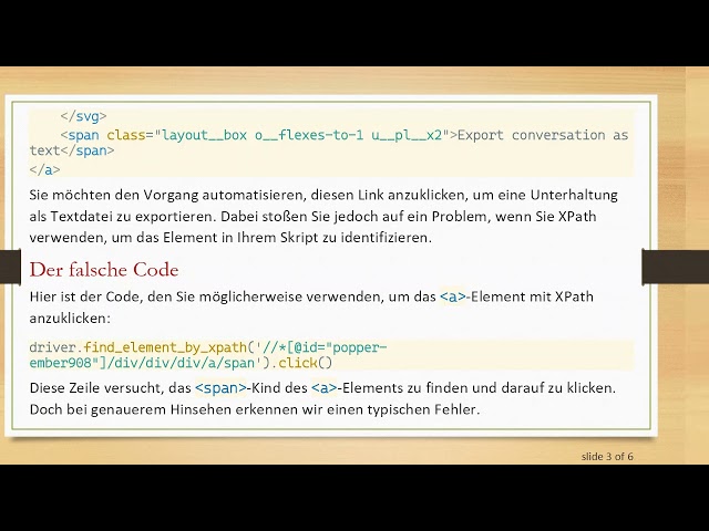 Wie man ein a-Element mit Selenium in Python anklickt