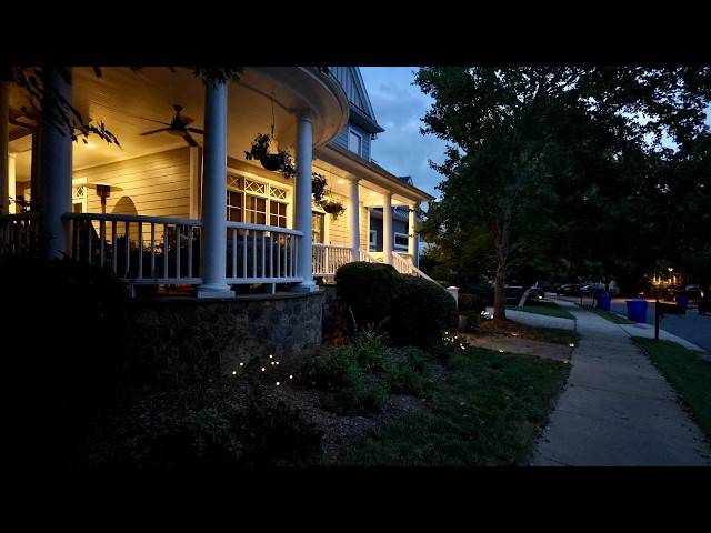 Evening Walk Through a Cozy American Neighborhood | Nature Sounds for Sleep and Study