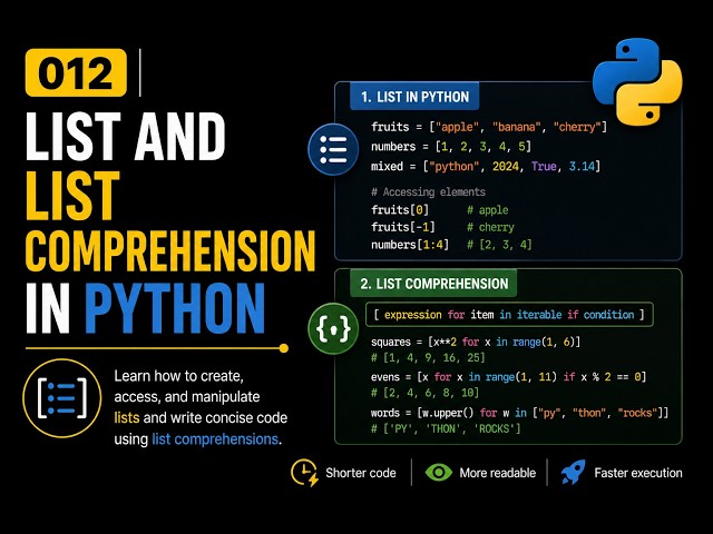 012 | List And List Comprehrension In Python