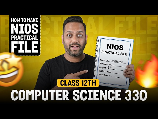 NIOS Computer Science Practical File Class 12 2026 | NIOS Computer Science 330 Practical File