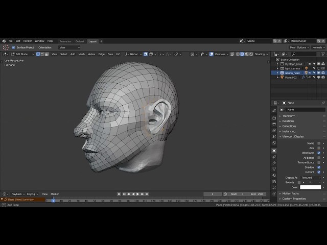 Head retopo in Blender 2.8 beta