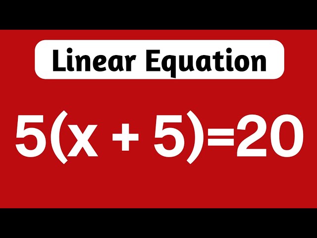 Algebraic equation / Linear Equation How to Solve Linear Equation
