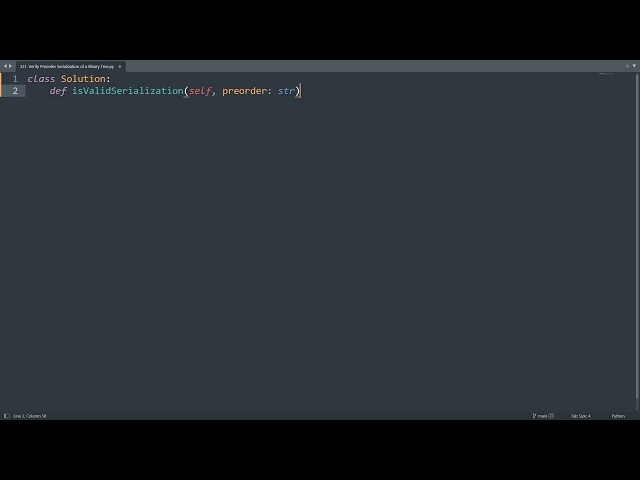 Leetcode 331. Verify Preorder Serialization of a Binary Tree in Python | Python Leetcode | Tutorial
