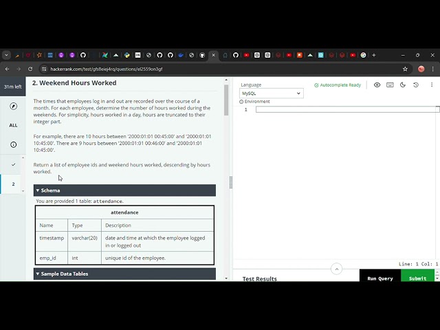 Hacker Rank Question   Weekend Hours Worked answer #certification #sql