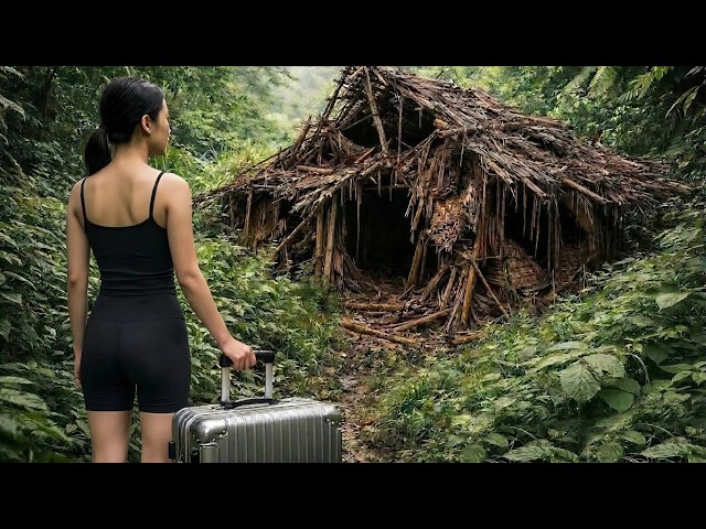 Female CEO Builds A Hidden Wooden House To Survive In The Wilderness.