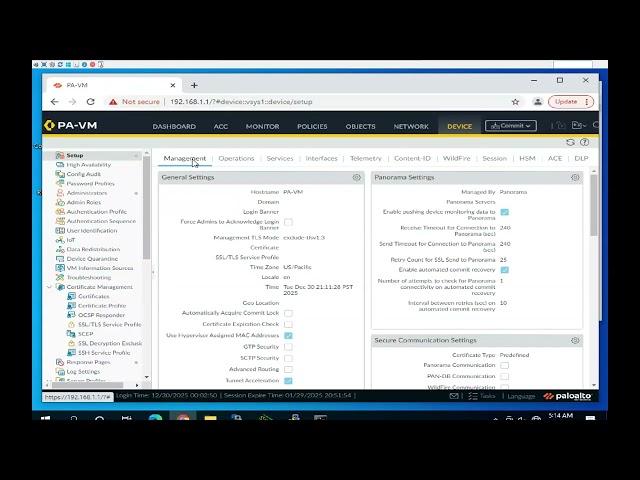 Palo Alto Firewall HTTPS Setup | Resolve Unsecure Management Access
