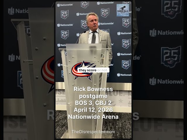 Rick Bowness post BOS 3, CBJ 2. The tine tips of the fork are implanted.