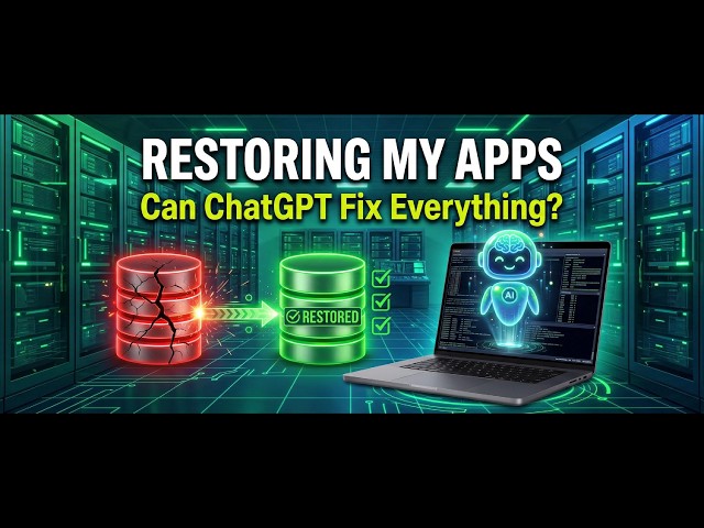 Restoring My AI Apps After a Database Crash | ChatGPT Helps Debug & Recover 15+ Projects