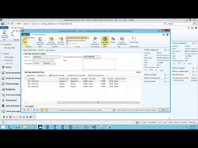 Microsoft Dynamics AX 2012 Payroll Demo
