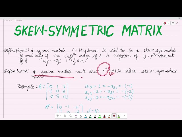 Skew Symmetric matrix