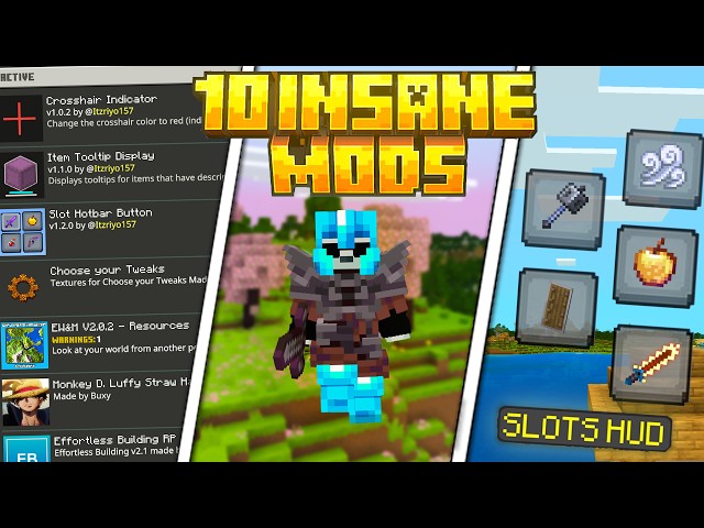 10 INSANE MCPE Mods 🔥 That I use in Minecraft