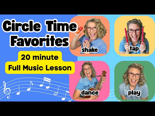 20 Min Circle Time Music Lesson! | Egg Shakers, Rhythm Sticks & Scarves for Preschool
