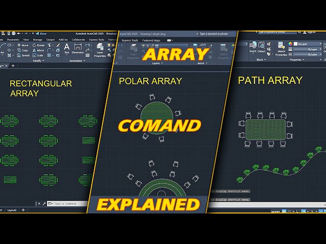 AutoCAD tutorial for beginners: Array command