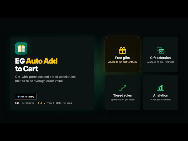 EG Auto Add to Cart — Free Gifts & Upsell Rules for Shopify