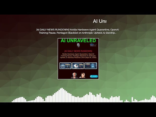 [AI DAILY NEWS RUNDOWN] Nvidia Hardware Agent Quarantine, OpenAI Training Pause, Pentagon...