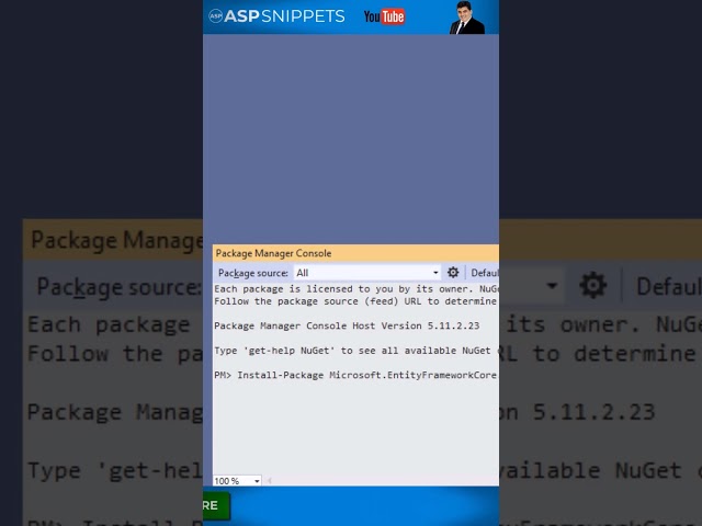Install EntityFramework package from Nuget