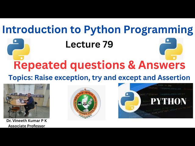 Python Programming Important Questions | Exception Handling | Try, Except, Raise & Assertion | VTU
