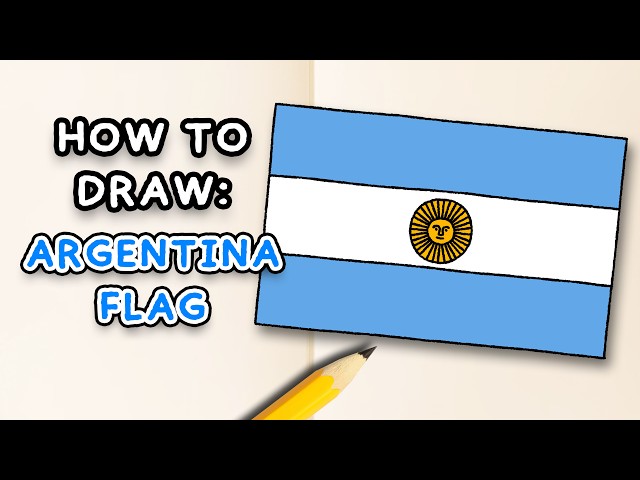 How to Draw THE ARGENTINA FLAG - Easy Step by Step Tutorial