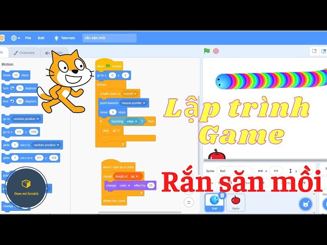 Scratch// Lập trình game rắn săn mồi//  nuôi rắn