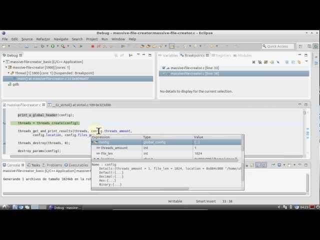 Como debuggear una aplicación en C con Eclipse