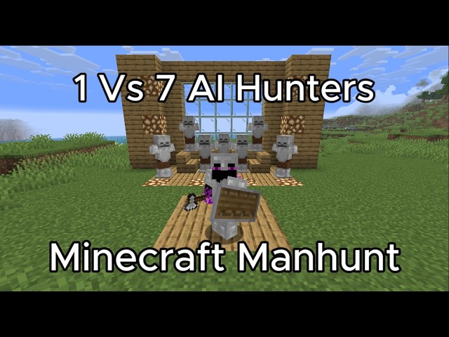 1 Vs 7 AI Hunters - Speedrunner Vs AI Hunters - Minecraft Manhunt