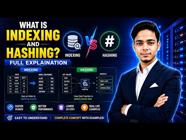 What Is Indexing & Hashing? Full Explanation | Indexing In DBMS | Hashing In DBMS
