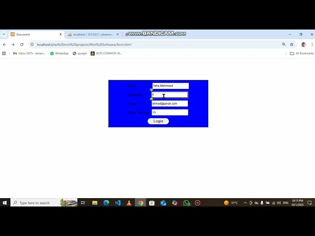 Web mini project using database in xampp #mysql#php#html#css