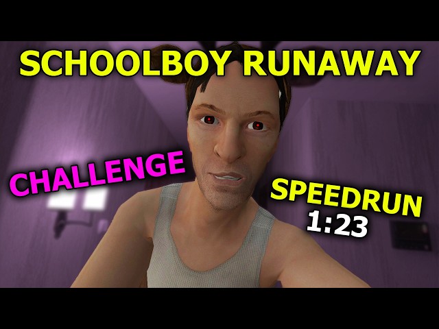 SchoolBoy Runaway SPEEDRUN CHALLENGE! - (1:23) - Glitchless - Ending 3/8 - WR