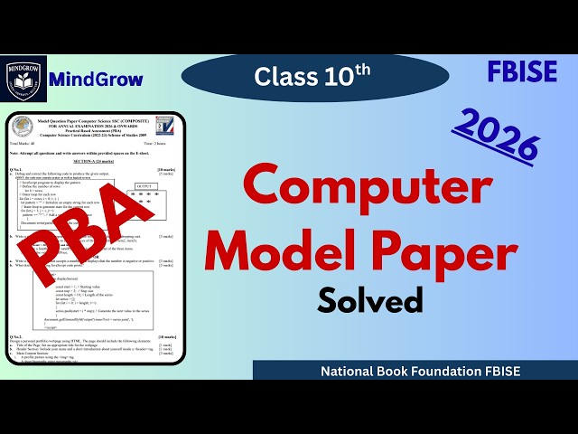 PBA Practical | Model Paper Solutions All Questions Solved Q1–Q6 |  FBISE 2026 Computer