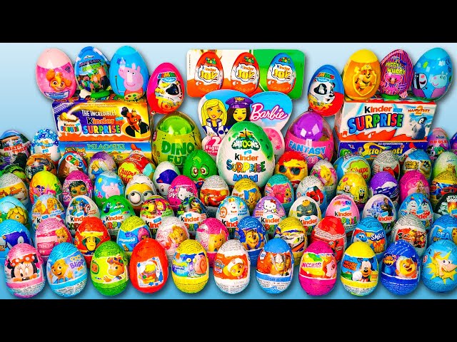100 Surprise Eggs Mega Mix ASMR 60 Minutes Inspiring No Talking Video Unboxing Kinder Surprises