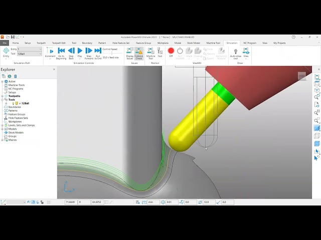Autodesk PowerMill - Lead and Lean   Tool axis Definition - Example 2 - 5 Axis