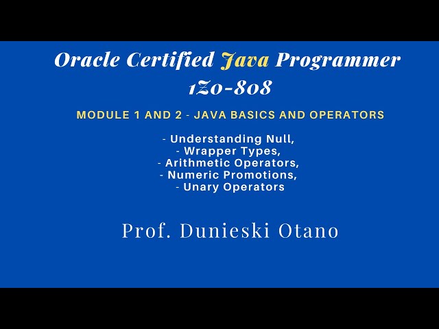 Oracle Certified Java Programmer 1Z0-808: Understanding Null, Wrapper Types, Arithmetic Operators