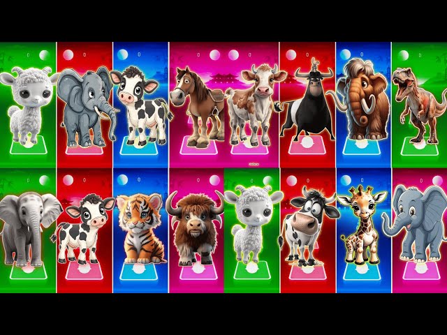 Funny Cow 🐄 🆚 Funny Elephant 🐘 🆚 Funny Ferdinand 🆚 Funny Sheep 🐑 Tiles Hop EDM Rush#tileshopedmrush​