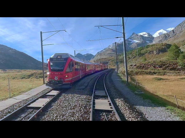 ★ 4K 🇨🇭 Pontresina - Tirano cab ride, Switzerland [09.2025] Berninabahn Führerstandsmitfahrt