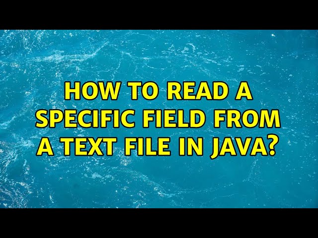 How to read a specific field from a text file in java? (3 Solutions!!)