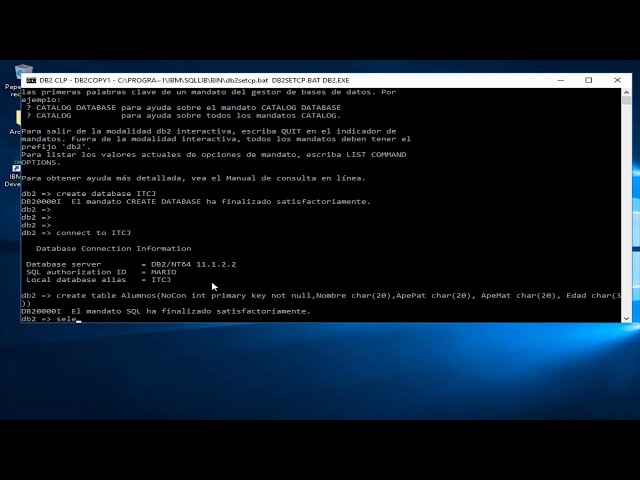 Como Instalar, Crear y manejar una Base de Datos en DB2