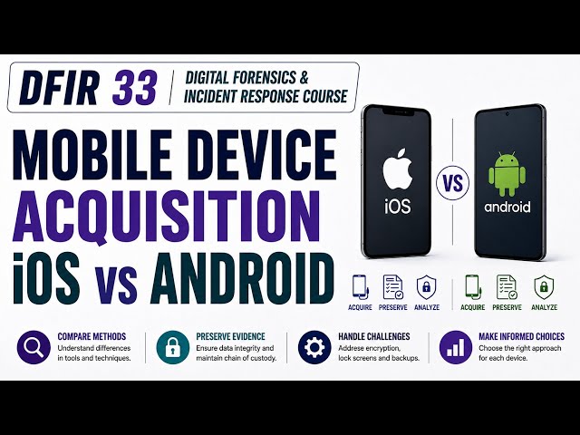 DFIR 33 | Mobile Device Acquisition: iOS vs Android | Uplatz