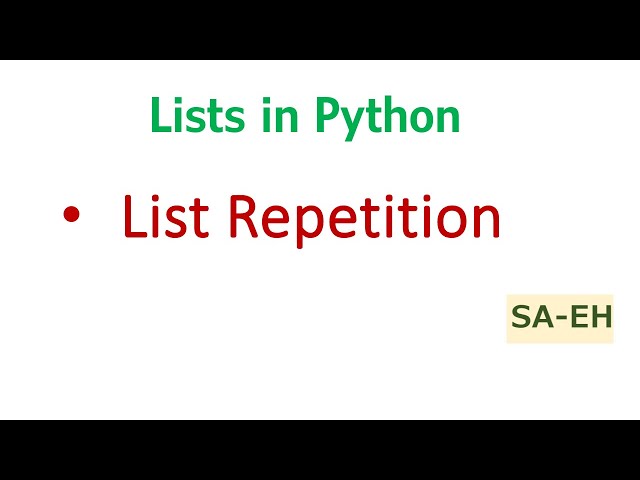 List Repetition in Python | List operations | List Repetition examples | CBSE | List Replication