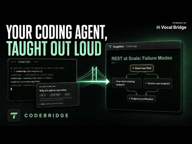 CodeBridge by taughtful.ai | Your coding agent's answers, taught out loud