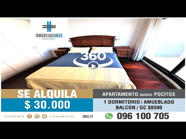 360 En Alquiler: 1 dormitorio Amueblado| Pocitos