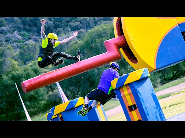 INTENSE OBSTACLE COURSE - MEN VS. WOMEN IN WIPEOUT