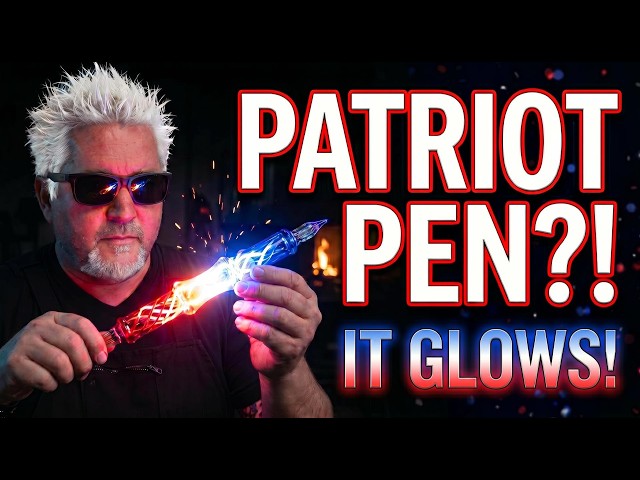 LIVE Glassblowing – Narrated Process: Red White & Glow – The Patriot Glass Pen at 4000°