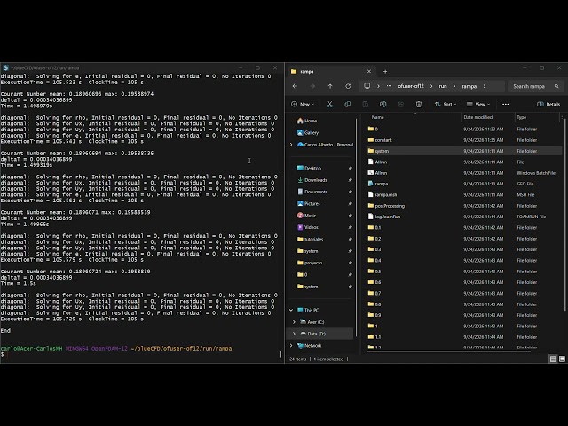 OpenFOAM · Flujo compresible · Tutorial 1.1 — La rampa de compresión y expansión