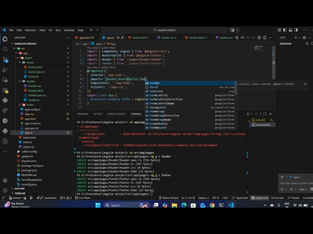 Create Common Header & Footer in Angular | Reusable Components for All Pages