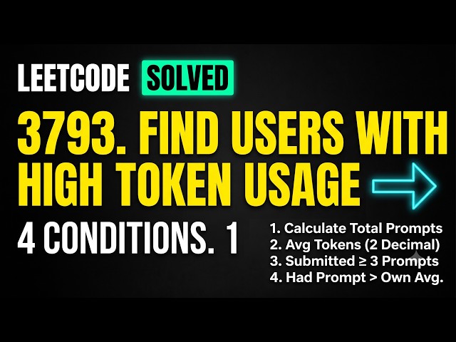 LeetCode 3793 SQL Solution: Find Users With High Token Usage
