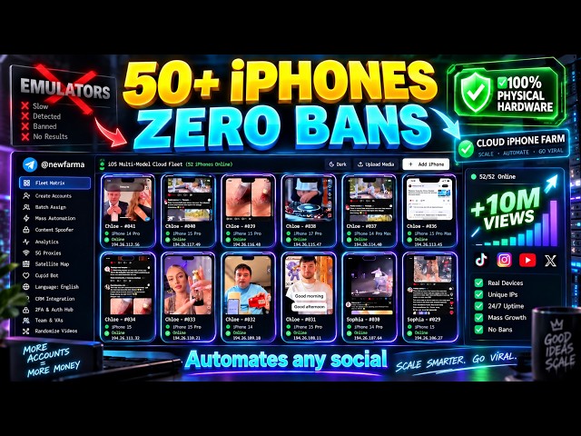 How to Automate & Control 50+ iPhones for Social Media Traffic (iPhone Farm Software)