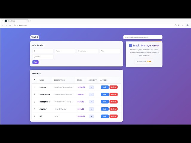 FastAPI  ReactJS CRUD  operations