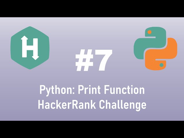 Python HackerRank Challenge #7 Python: Print Function