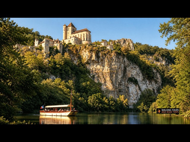 ¿Es este el paseo junto al río más hermoso de Francia? Recorrido a pie por Saint-Cirq-Lapopie en 4K